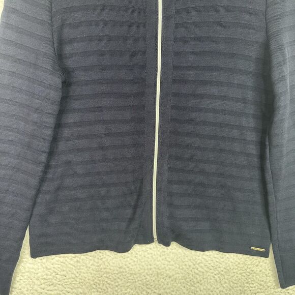 Saint James Mademoiselle Sweater Womens Medium Navy Zip Cardigan Made in France - Picture 3 of 12